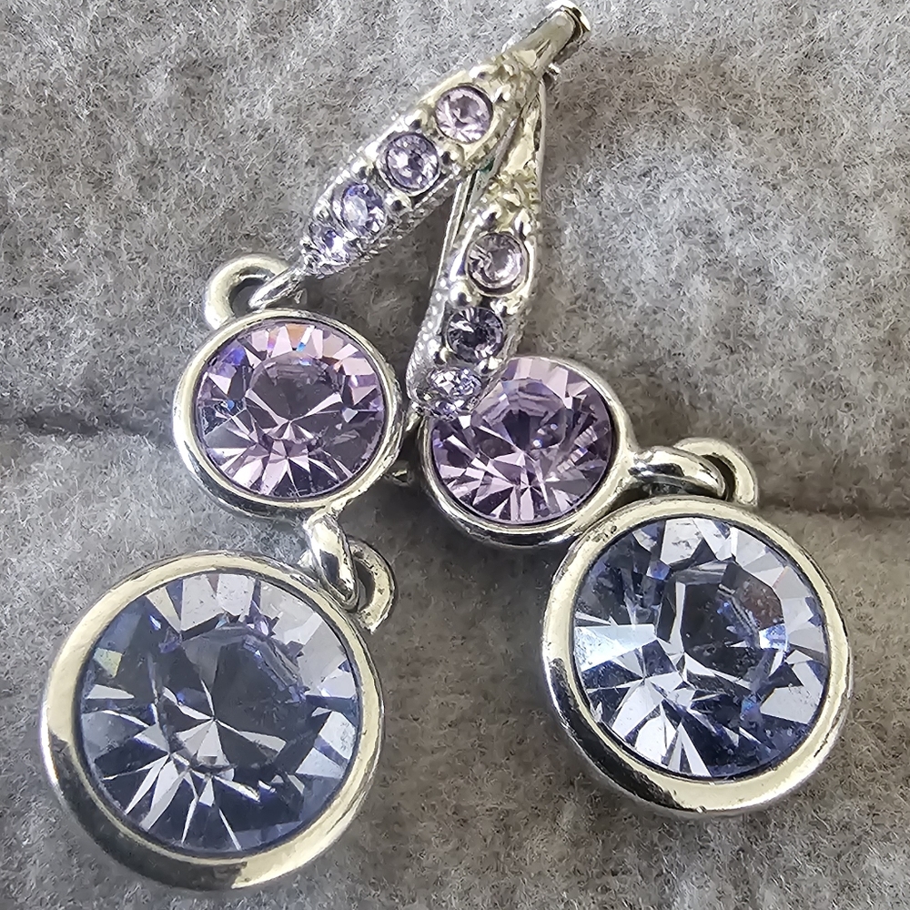 Givenchy  Elegant Purple and Crystal  Drop Earing